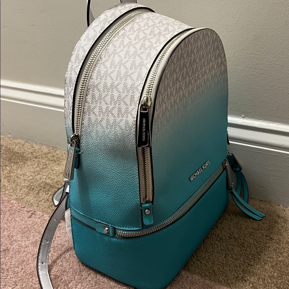 Michael Kors Aqua and White Gradient Backpack - Picture 4 of 7